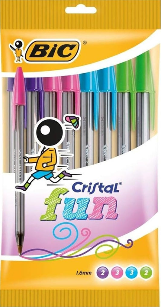 BIC Cristal Fun Ballpoint Pens 10 pack